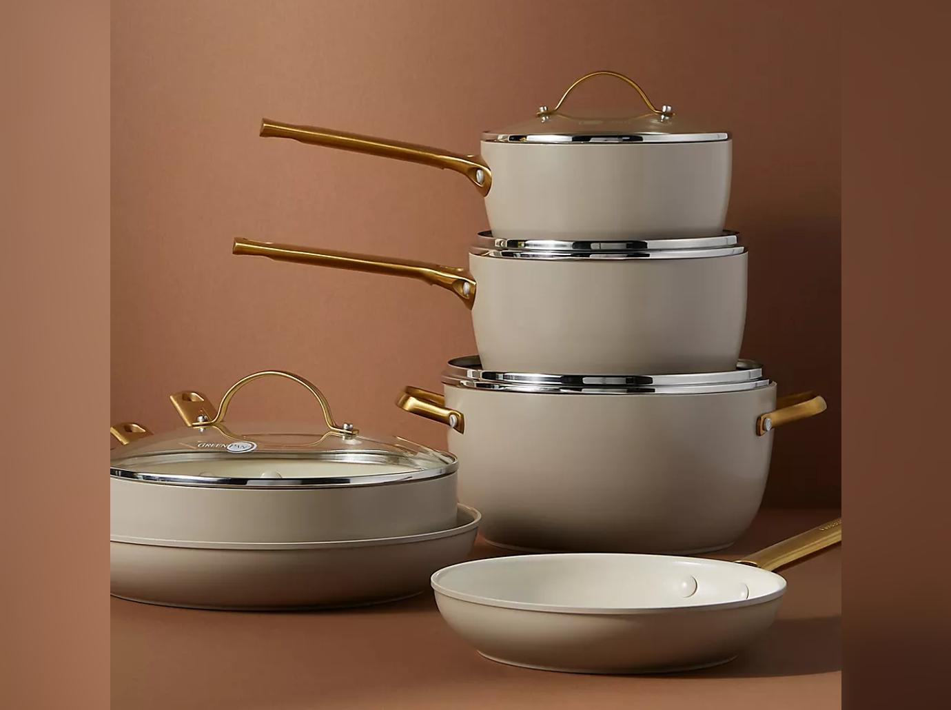 aesthetic elegant kitchen cooking set