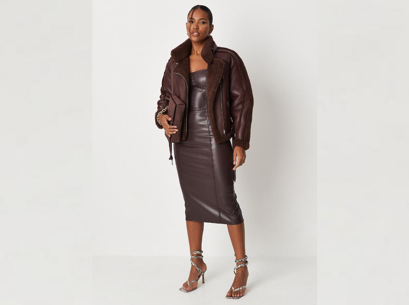 missguided kim kardashian fendi skims collab leather dress shop