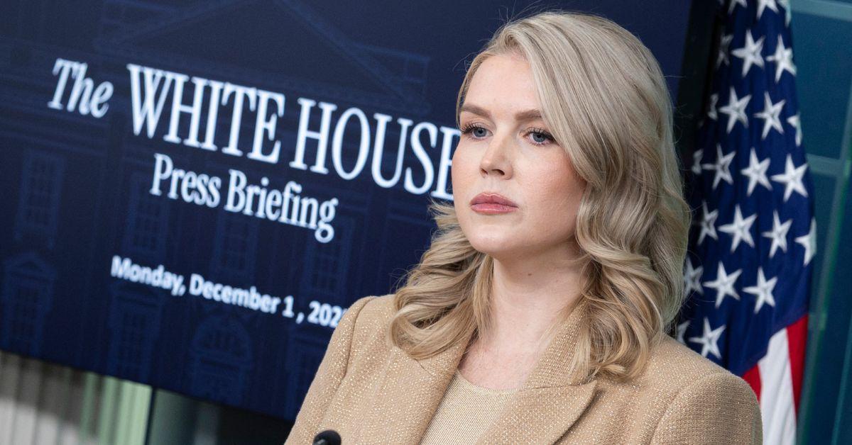 image of Karoline Leavitt slammed a new report about the decline of Donald Trump's public appearances during a press briefing on Monday, December 1.