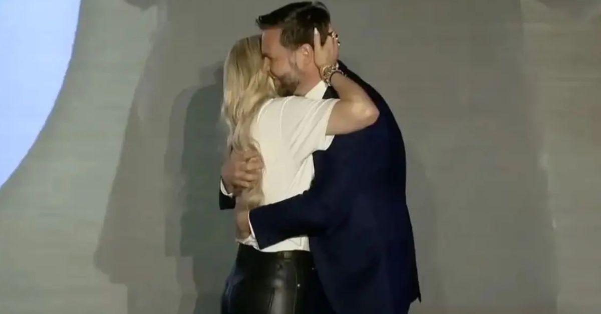 image of Erika Kirk and J.D. Vance shared an intimate embrace on stage on October 29.