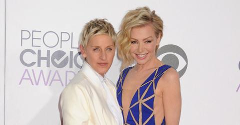 ellen degeneres portia de rossi makeup free cuddly selfie
