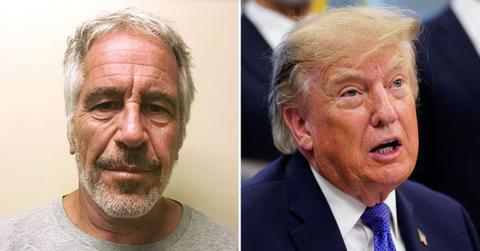 Split image of Jeffrey Epstein and Donald Trump