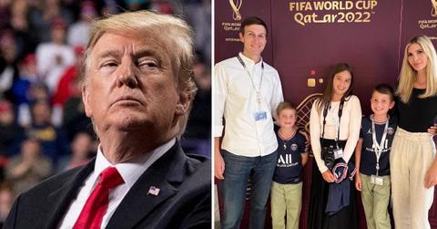 donald trump blows off grandson mingles others ufc match pp