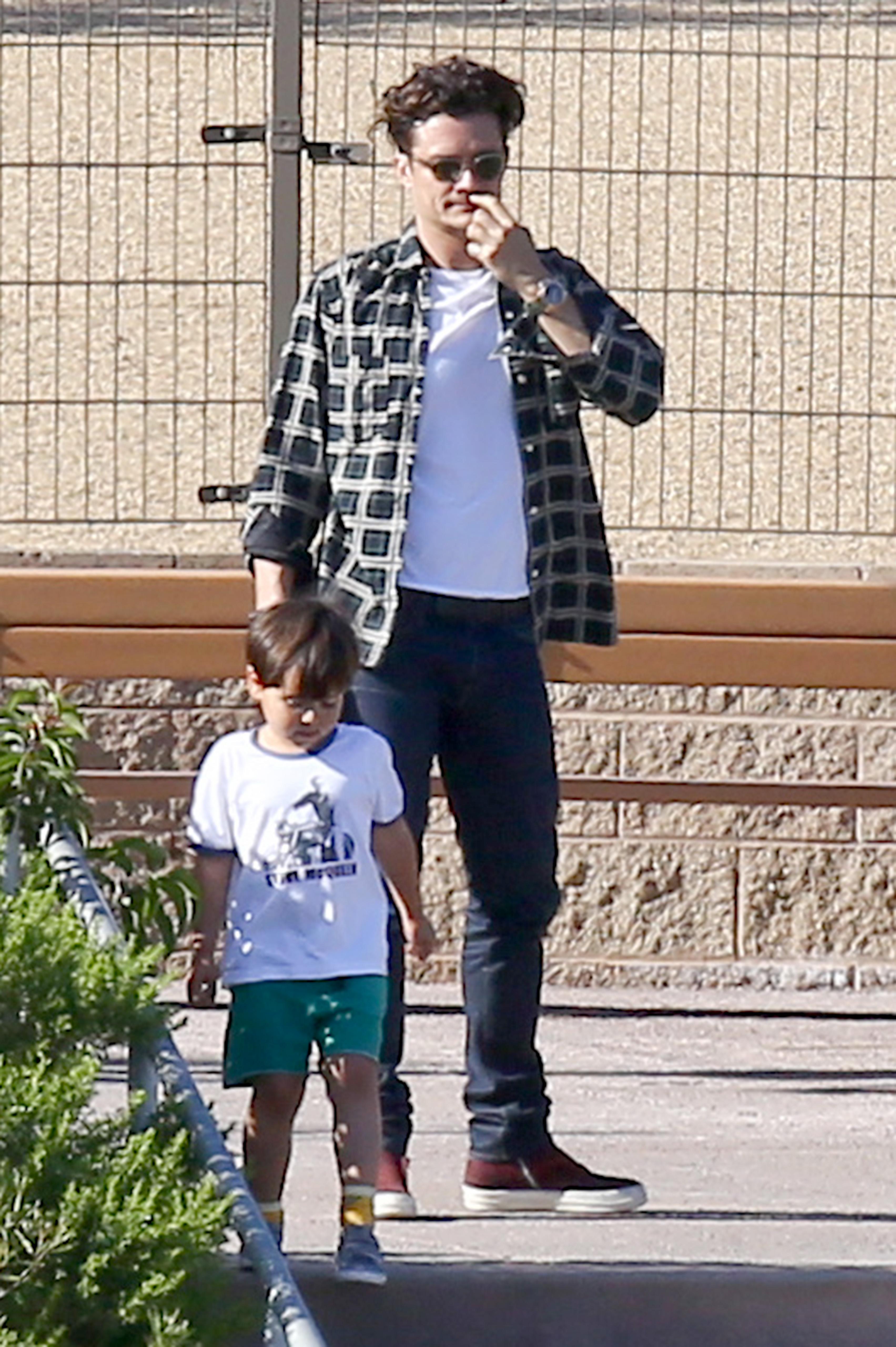 *EXCLUSIVE* Orlando Bloom takes his son Flynn to the park