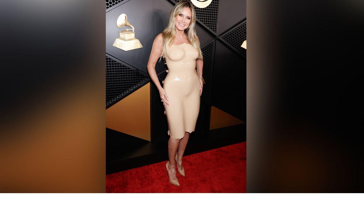 Photo of Heidi Klum wore a nude latex dress to the 2026 Grammys.