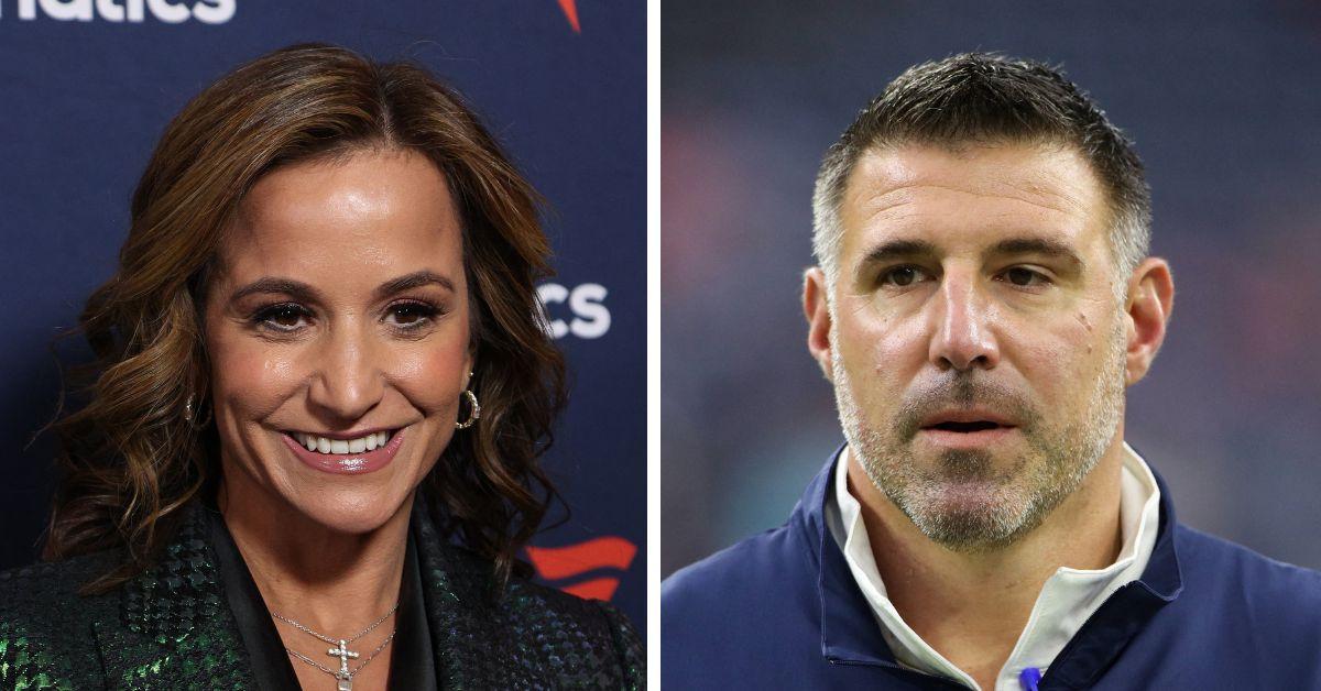 split photo of Dianna Russini & Mike Vrabel