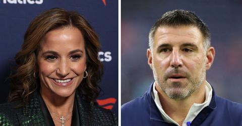 split photo of Dianna Russini & Mike Vrabel
