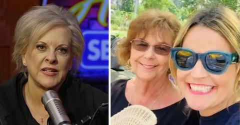 split photo of nancy grace and savannah guthrie with mom nancy