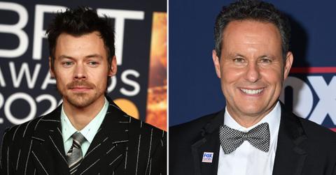 Split image of Harry Styles and Brian Kilmeade