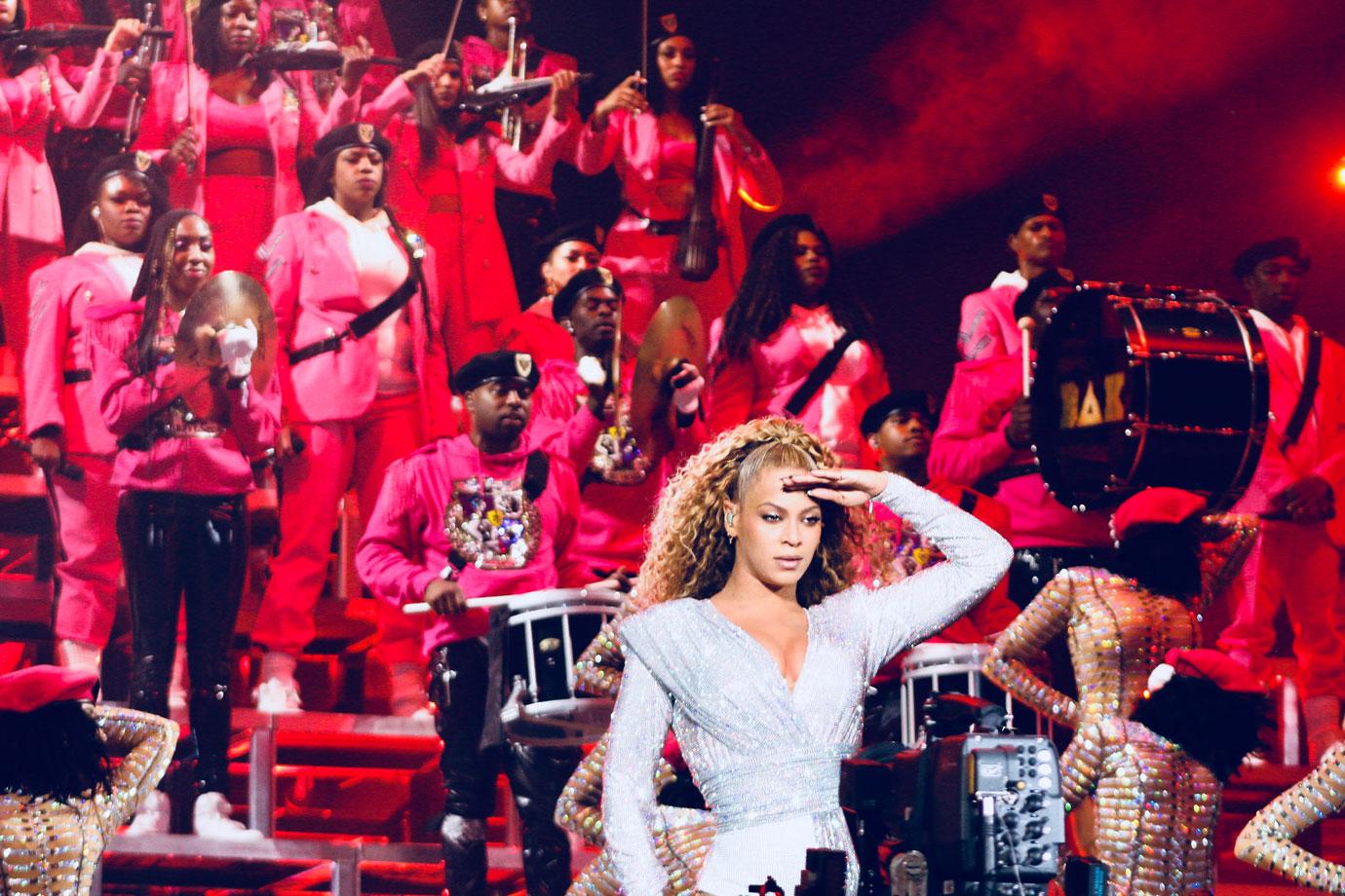 Beyonce performing onstage