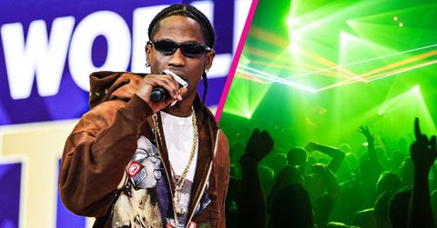Composite photo of Travis Scott and nightclub.