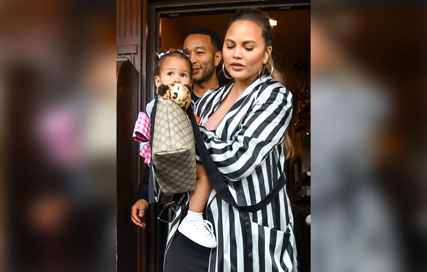 John Legend and Chrissy Teigen out for a family lunch