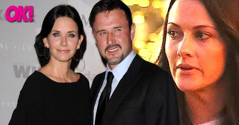 courteney cox david arquette reunited wife christine mclarty