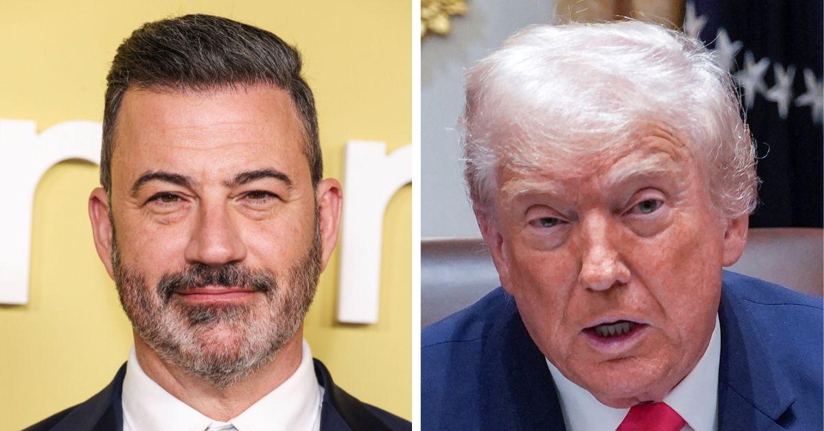 split image of Jimmy Kimmel & Donald Trump