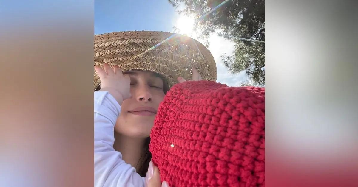 Photo of The mom-of-one admitted it felt 'a little daunting' to give birth at 27.