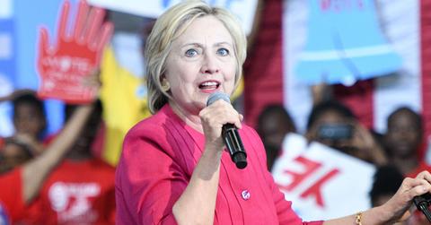Hillary Clinton speaks at a volunteer rally in Philadelphia