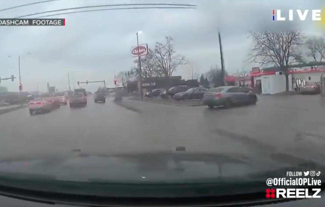 police dashcam reveals reckless driver crashing into medical van