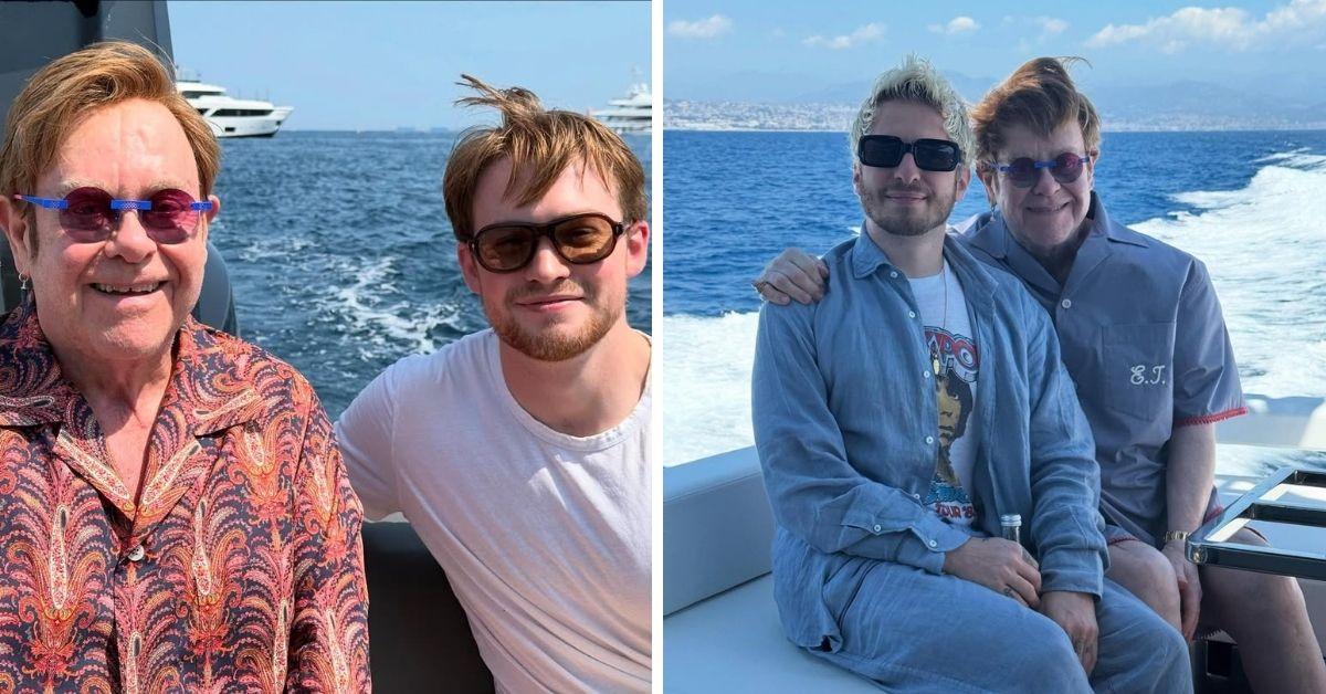 image of Elton John enjoyed time with family and friends this past summer.