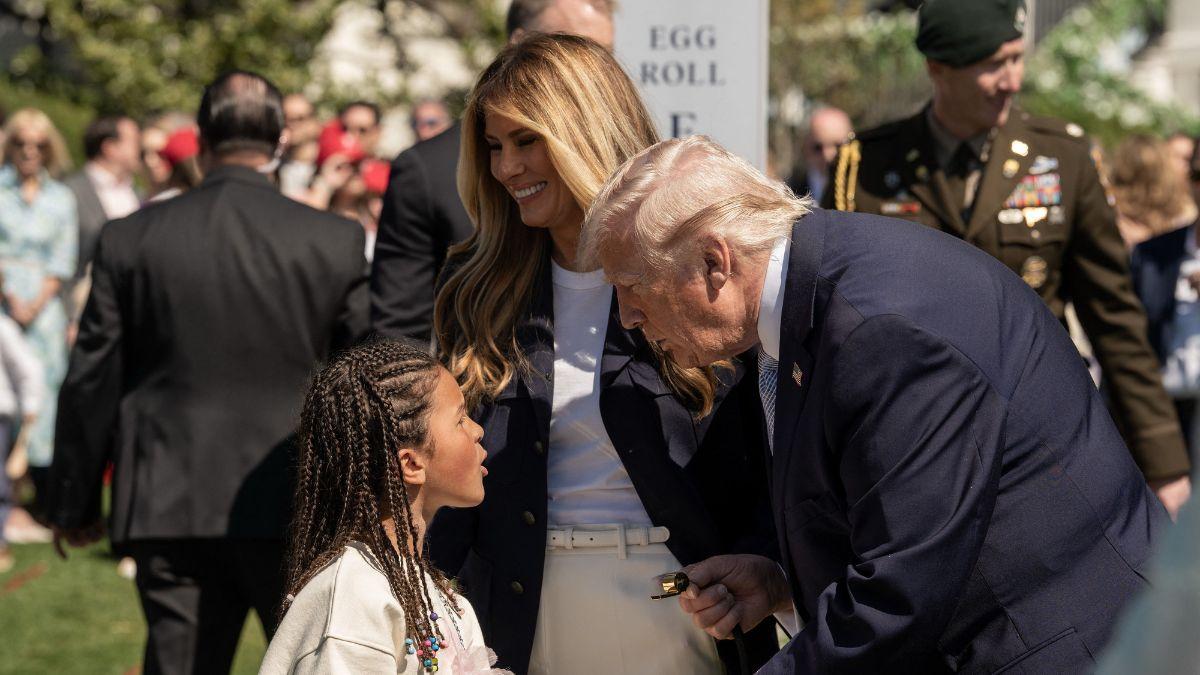 Image of Melania Trump smiled through an awkward exchange during the event.