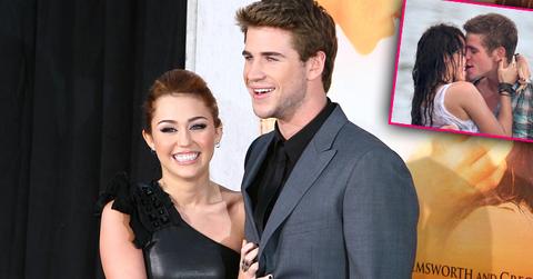 miley cyrus liam hemsworth kissing engaged