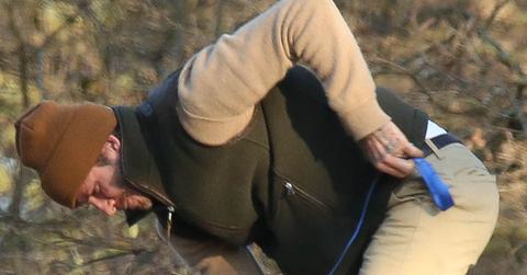 David Beckham is seen taking his two youngest boys; Romeo and Cruz along with a friend biking in the trails of Richmond Park in London.