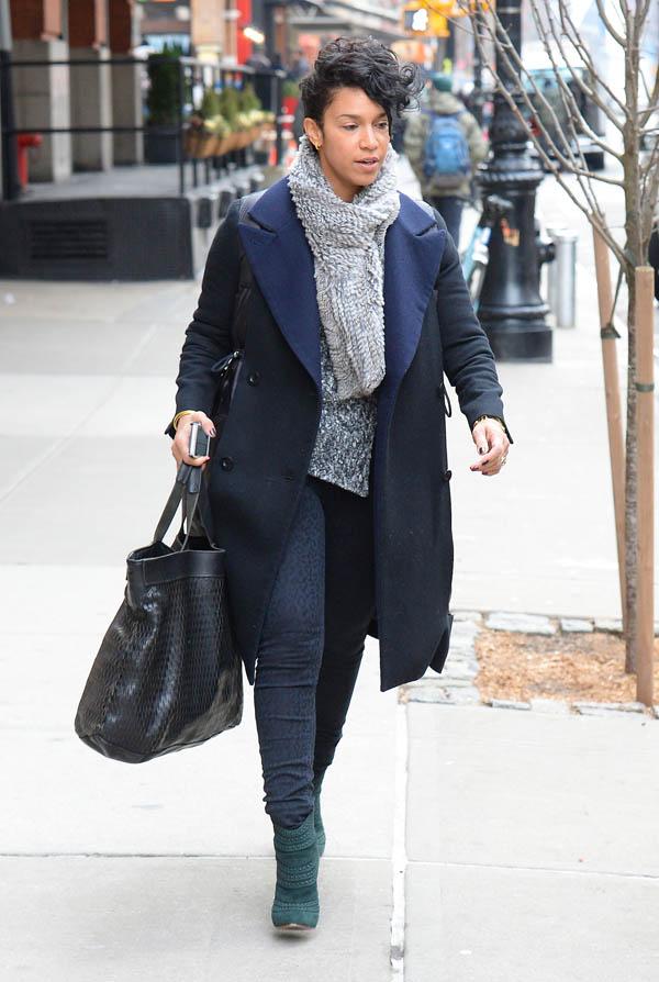 Usher&#8217;s fiancee Grace Miguel seen wearing her new engagement ring out and about in NYC