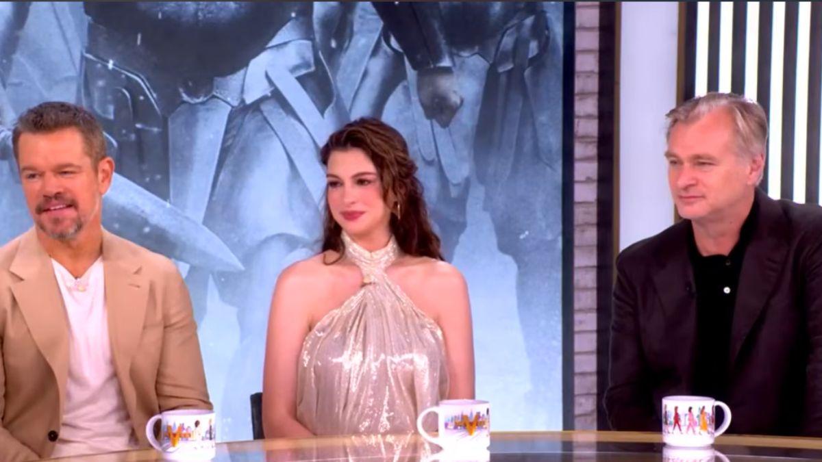 Image of Anne Hathaway, Matt Damon and Christopher Nolan received heartfelt praise during their appearance on 'The View.'