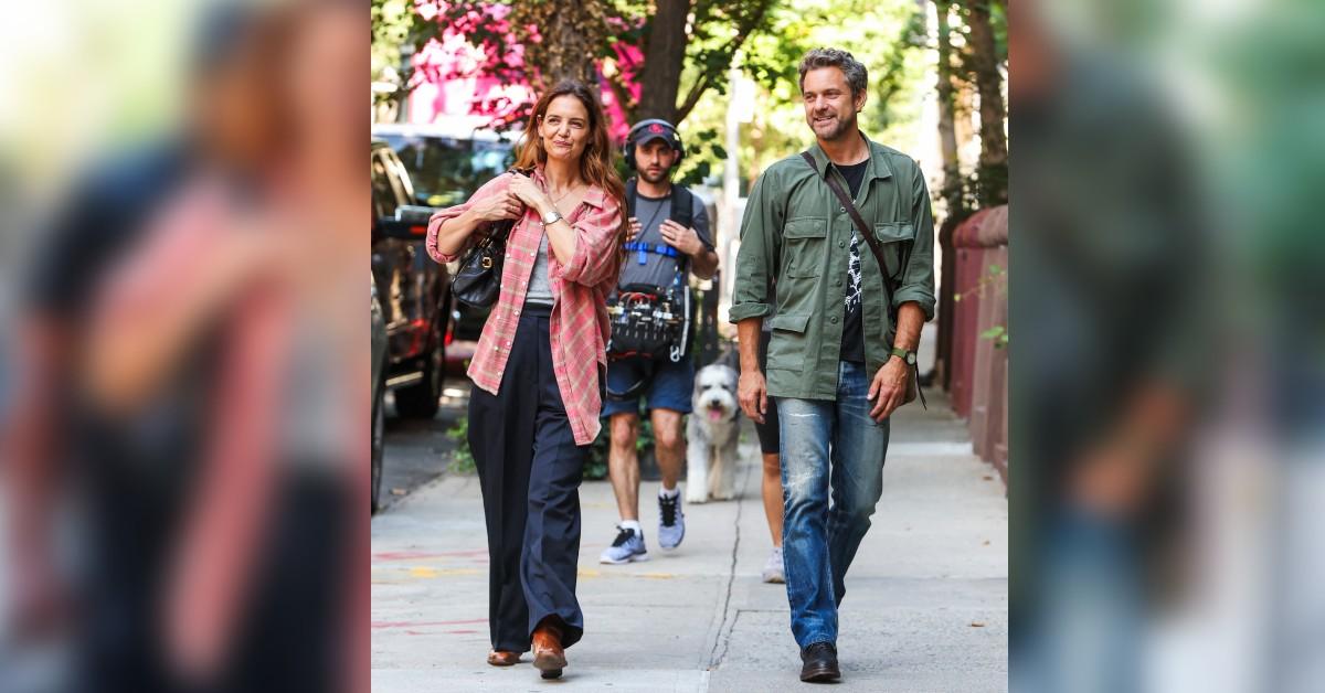 image of Katie Holmes and Joshua Jackson were spotted filming in New York City.
