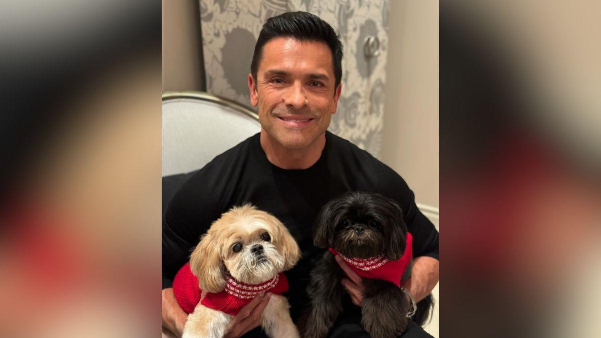 Image of Mark Consuelos comedically referred to Lena as 'my dog' during his wife Kelly Ripa's story.