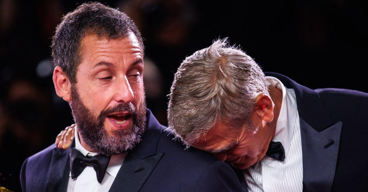 image of Adam Sandler and George Clooney shared a moment on the red carpet at the Venice Film Festival on August 28.