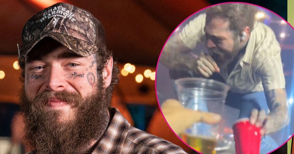 post malone falls stage solo cup