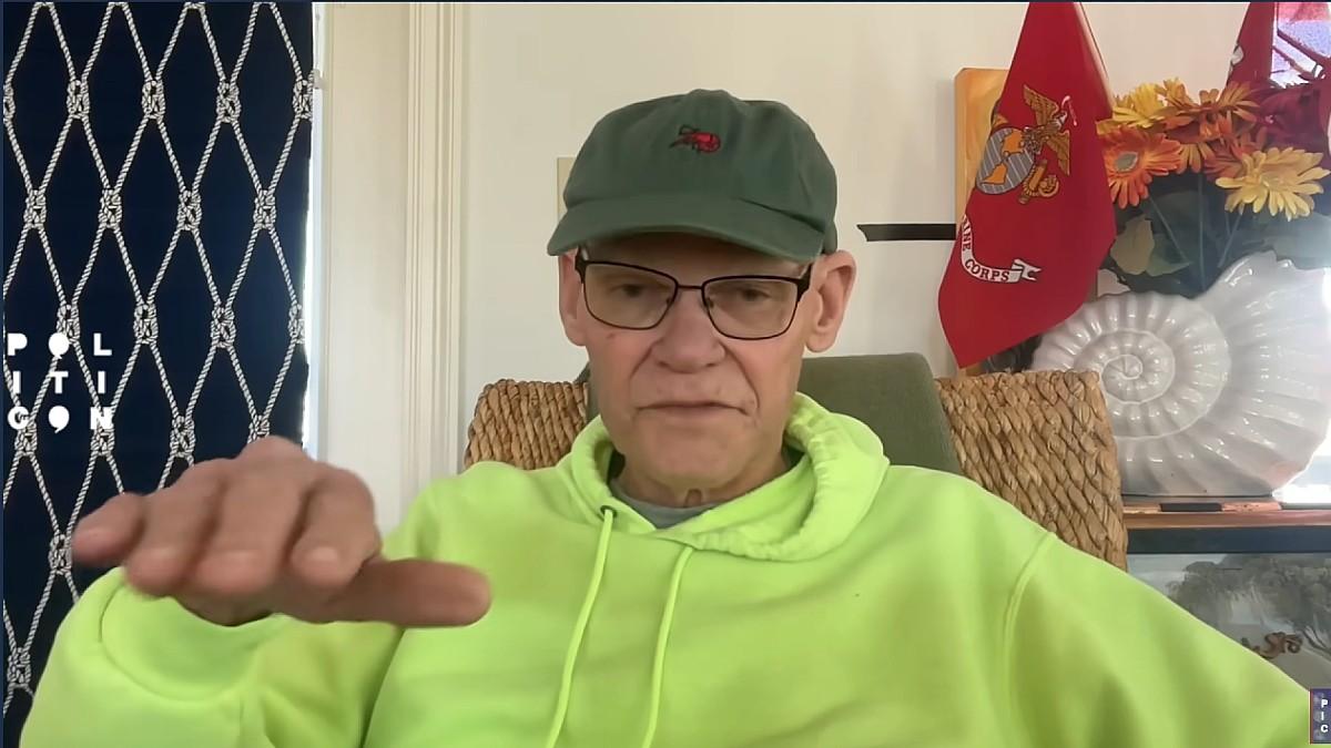 image of James Carville thinks the president will 'walk away' from the Oval Office. 