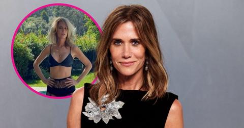 Image of Kristen Wiig wowed in black lingerie.