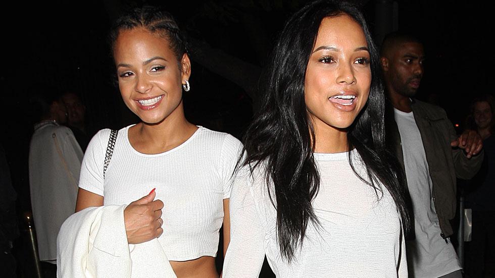 Karreuche tran looks happy partying christina milian (1)