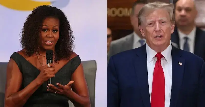 Composite photo of Michelle Obama and Donald Trump