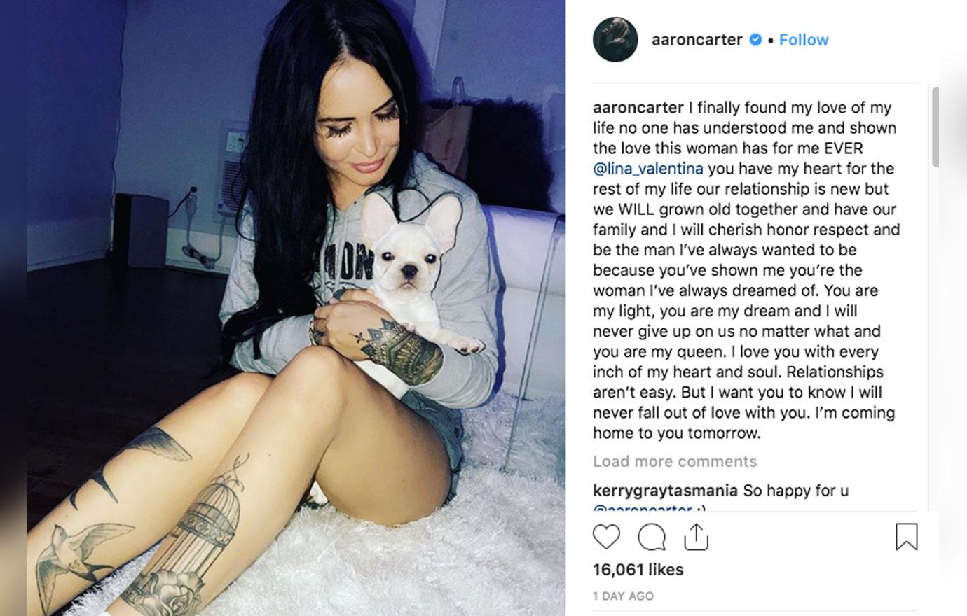 Aaron carter new girlfriend after coming out bisexual 4