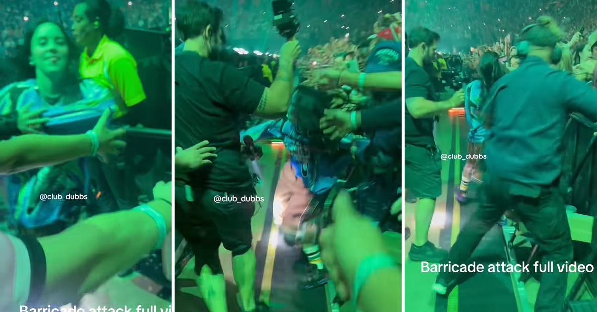 Photo of security guard kicked out the fan who grabbed Billie Eilish at her Thursday, October 9, concert.