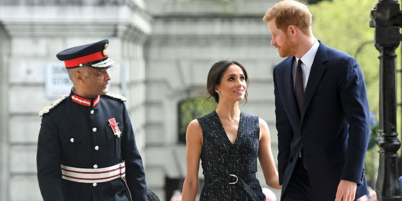 Prince Harry and Meghan Markle arrive at a memorial service at St Martin-in-the-Fields in Trafalgar Square, London, to commemorate the 25th anniversary of the murder of Stephen Lawrence