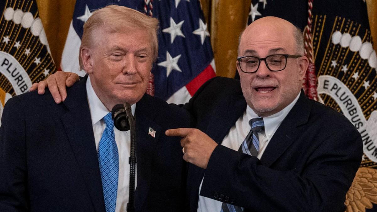 image of Donald Trump sided with Mark Levin amid his feud with Megyn Kelly.