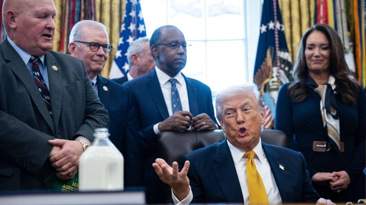 image of Donald Trump credited drinking milk for his sharp mind.