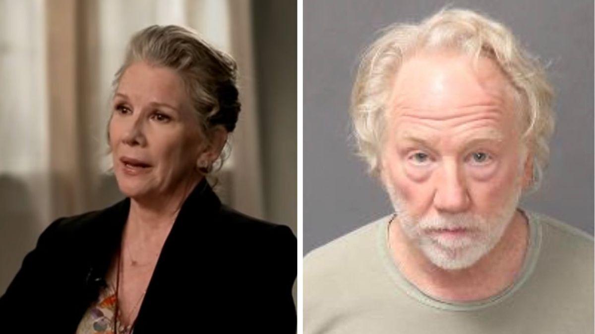 split photo of melissa gilbert and timothy busfield