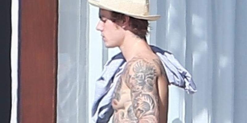 Justin Bieber shirtless