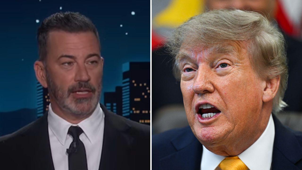Photo of Jimmy Kimmel and Donald Trump.