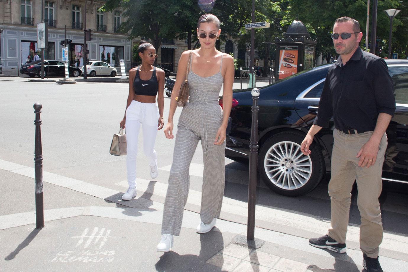 Bella Hadid Goes Braless for Oh-So-Chic Parisian Lunch Date: Photo