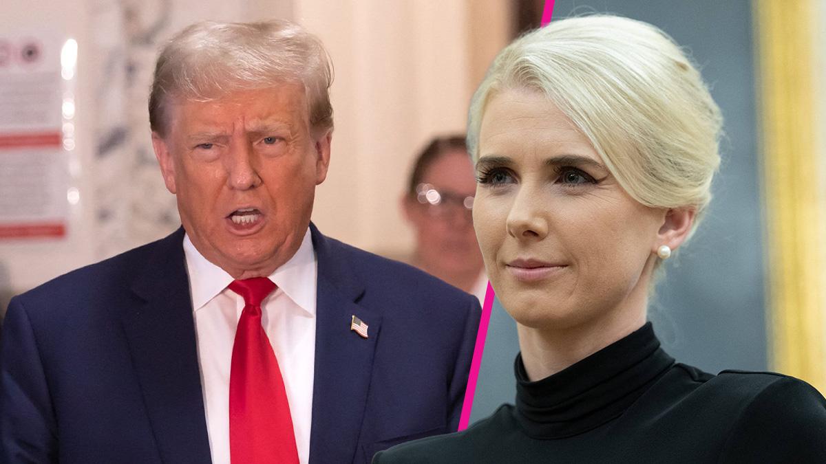 Composite photo of Donald Trump and Natalie Harp