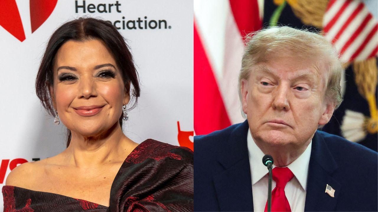 Split image of Ana Navarro and Donald Trump.