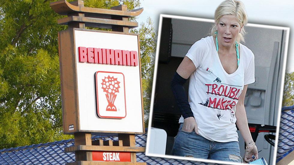 Tori Spelling Is Suing Benihana Over Hibachi Grill Burn, Claims She
