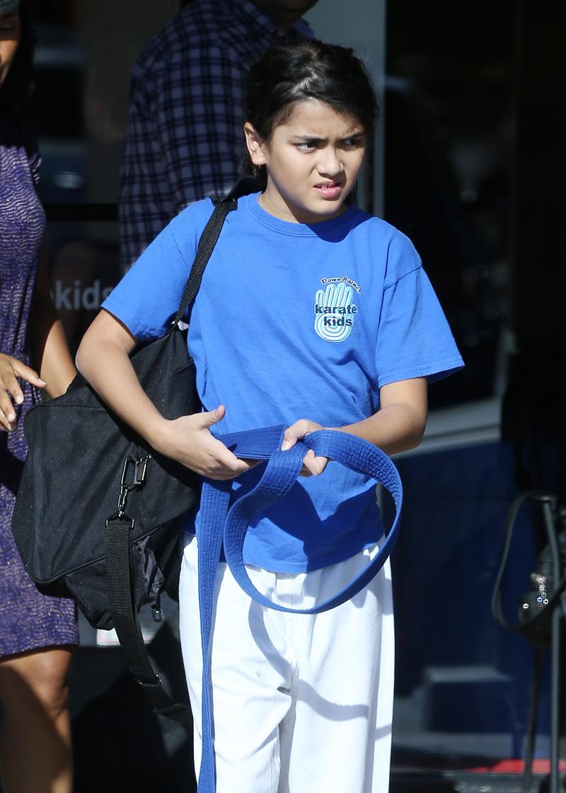 Blanket Jackson take a Karate class for kids and he gets his new blue belt