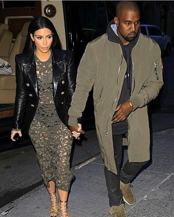 kim kardashian kanye west matching outfits