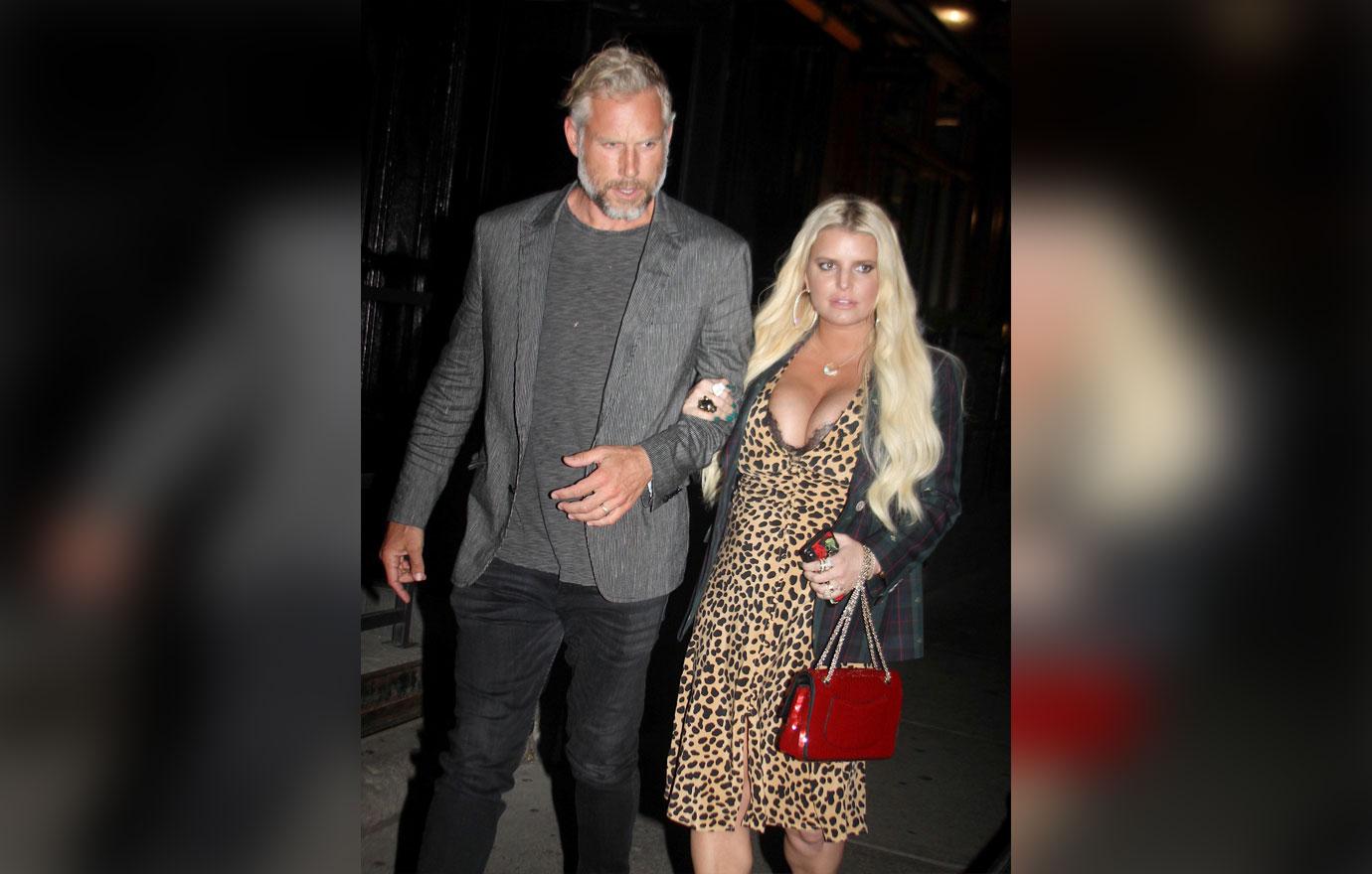 Jessica Simpson and Eric Johnson Leaving American Cut Restaurant